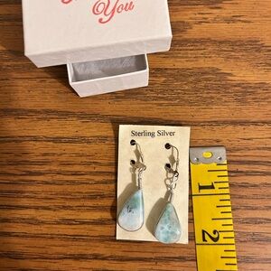 Brand New Sterling Silver Larimar Earrings